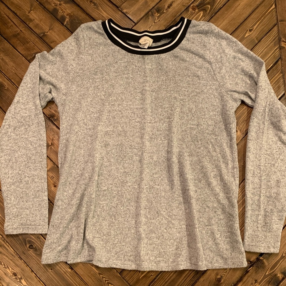 Grey Striped Soft Long Sleeve Shirt